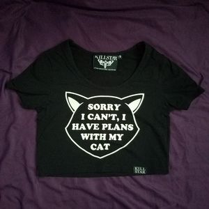 Killstar Cat Cropped Top
